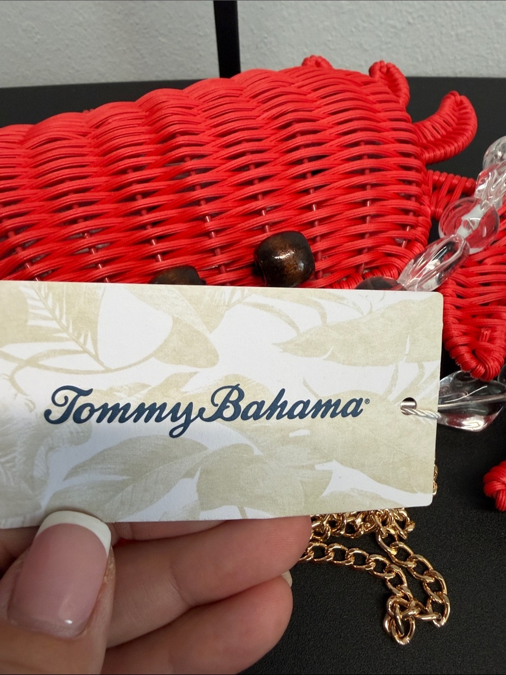 Tommy Bahama | Red Crab Wicker Crossbody Beach Resort Statement Bag π¦ - Picture 2 of 11